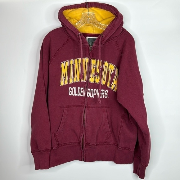 Colosseum Athletics Minnesota Gophers Hooded Full Zip Sweatshirt Medium - Picture 1 of 10